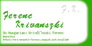 ferenc krivanszki business card